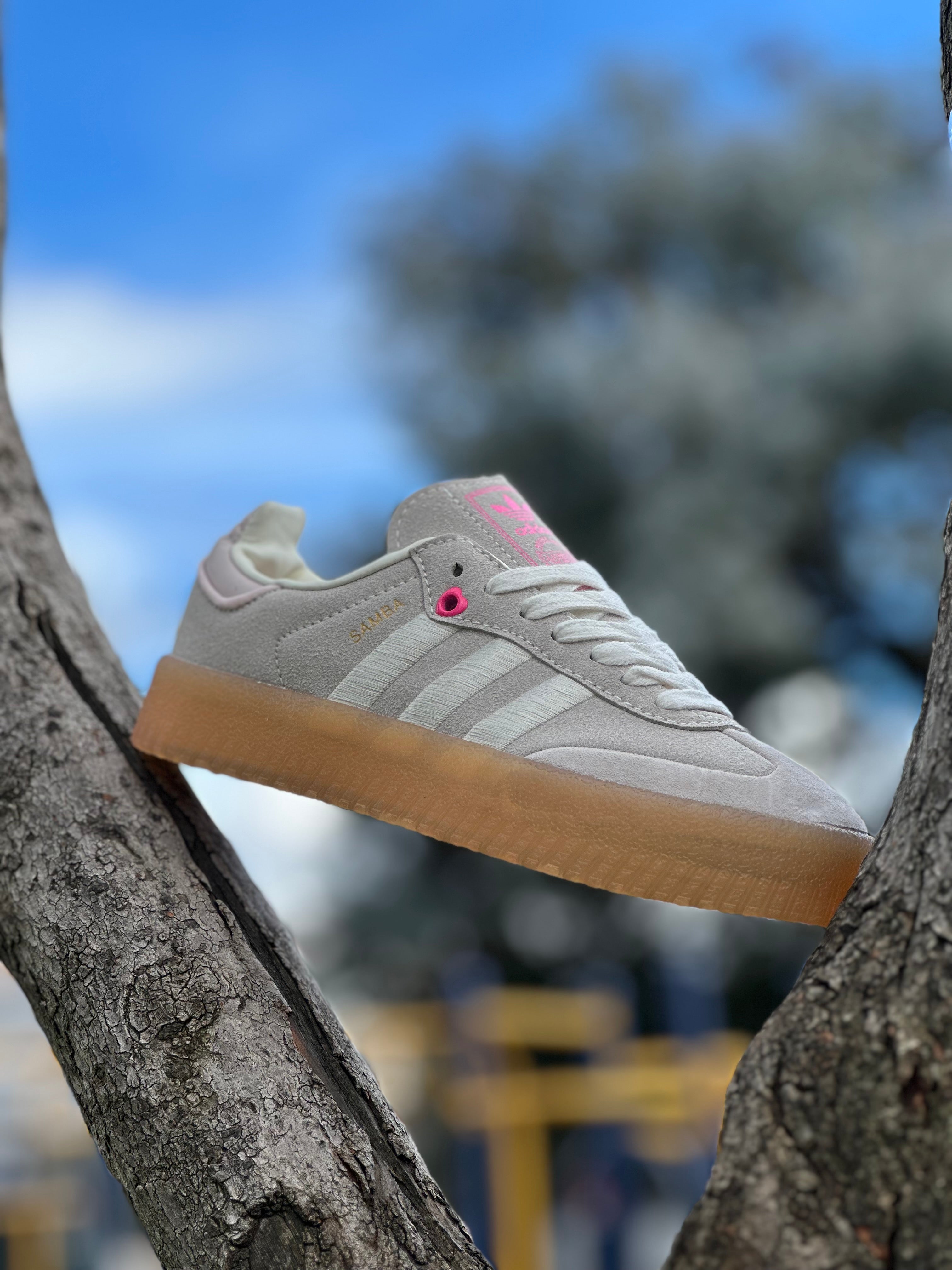 Adidas Samba OG Gum Sole (Grey/Pink Details)